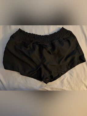 Black Women's Elastic Waist Swim Shorts